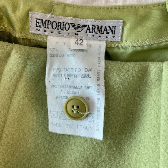Emporia Armani Vintage Green Suit Set Skirt Wool S - Picture 8 of 14